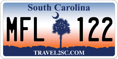 SC license plate MFL122