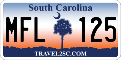 SC license plate MFL125