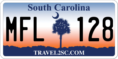 SC license plate MFL128