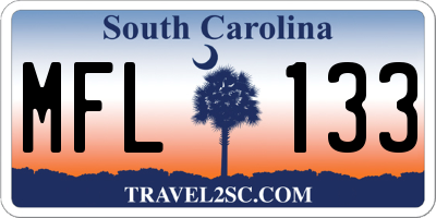 SC license plate MFL133