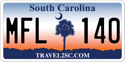 SC license plate MFL140