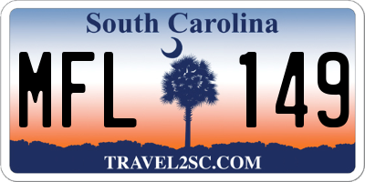 SC license plate MFL149
