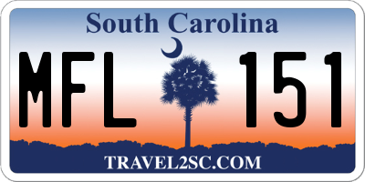SC license plate MFL151