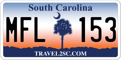 SC license plate MFL153