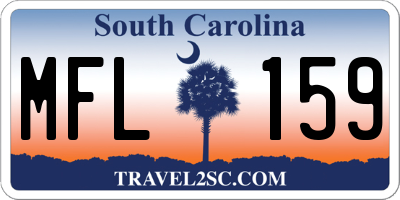 SC license plate MFL159