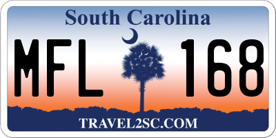 SC license plate MFL168