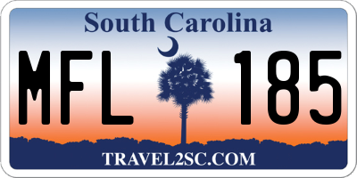 SC license plate MFL185