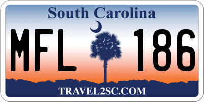 SC license plate MFL186