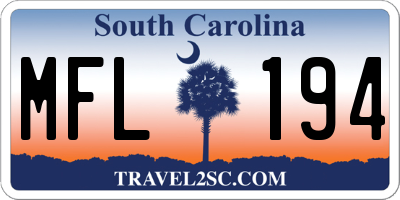 SC license plate MFL194
