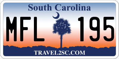 SC license plate MFL195