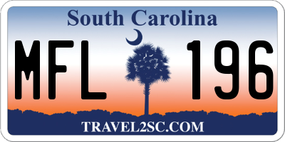 SC license plate MFL196
