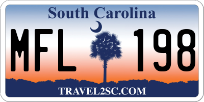 SC license plate MFL198