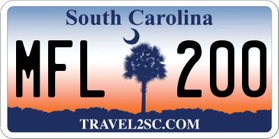 SC license plate MFL200