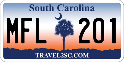 SC license plate MFL201