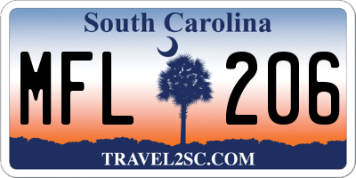 SC license plate MFL206