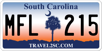 SC license plate MFL215