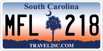 SC license plate MFL218