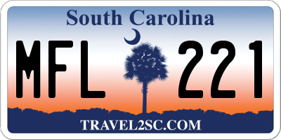 SC license plate MFL221