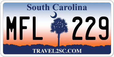 SC license plate MFL229