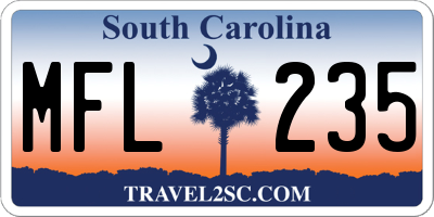 SC license plate MFL235