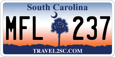 SC license plate MFL237