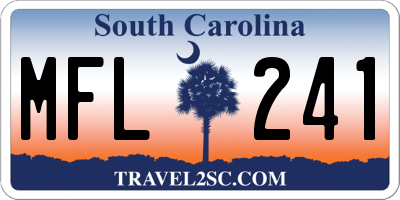 SC license plate MFL241