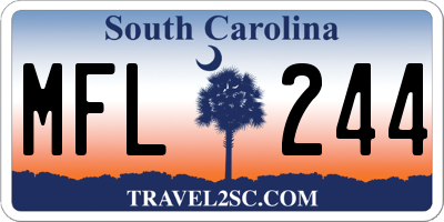 SC license plate MFL244