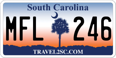 SC license plate MFL246