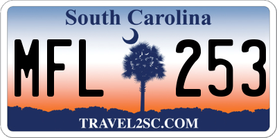 SC license plate MFL253