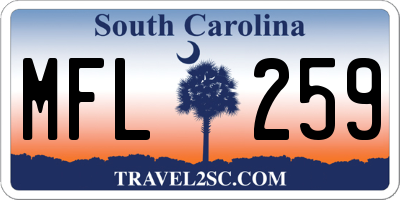 SC license plate MFL259