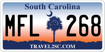 SC license plate MFL268