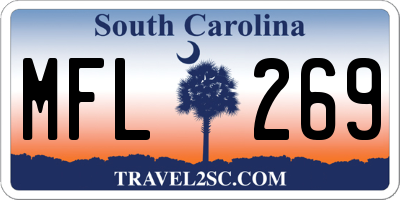 SC license plate MFL269
