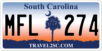 SC license plate MFL274