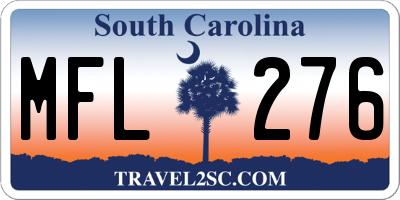 SC license plate MFL276