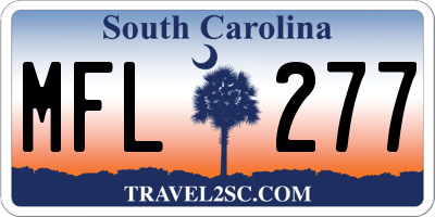 SC license plate MFL277