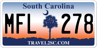 SC license plate MFL278