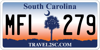 SC license plate MFL279
