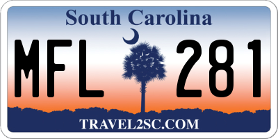 SC license plate MFL281