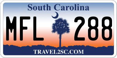 SC license plate MFL288