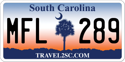 SC license plate MFL289