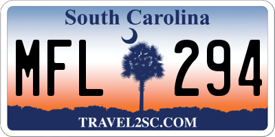 SC license plate MFL294