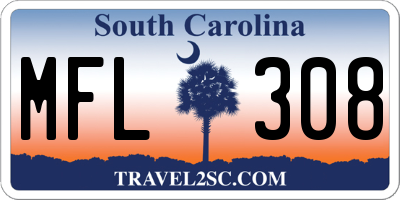 SC license plate MFL308