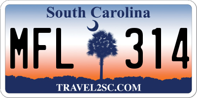 SC license plate MFL314