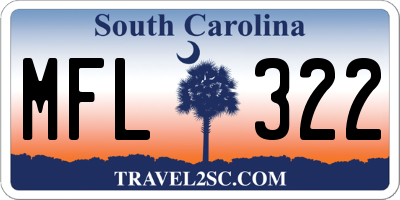 SC license plate MFL322
