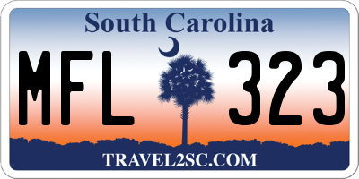 SC license plate MFL323