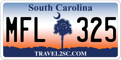 SC license plate MFL325