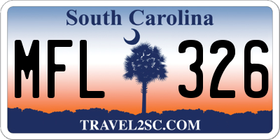 SC license plate MFL326