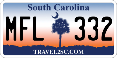 SC license plate MFL332
