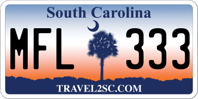 SC license plate MFL333