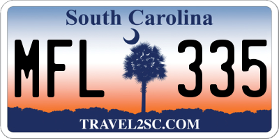 SC license plate MFL335